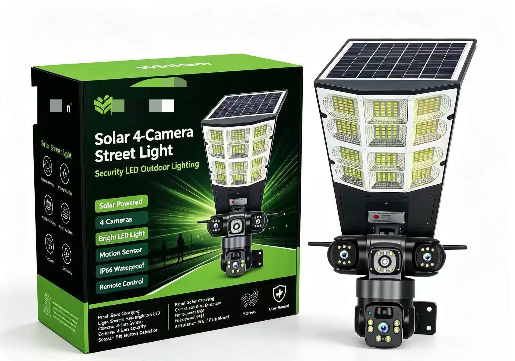 4G AOV solar camera Real 4lens full HD