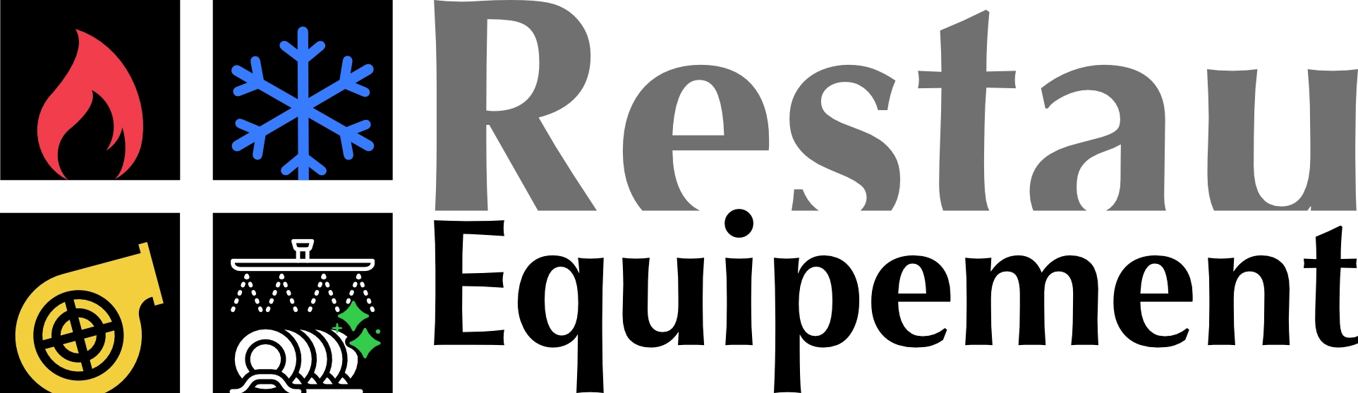 Logo typographique Restau Équipement Fréjus, Saint-Raphaël, Côte d’Azur 