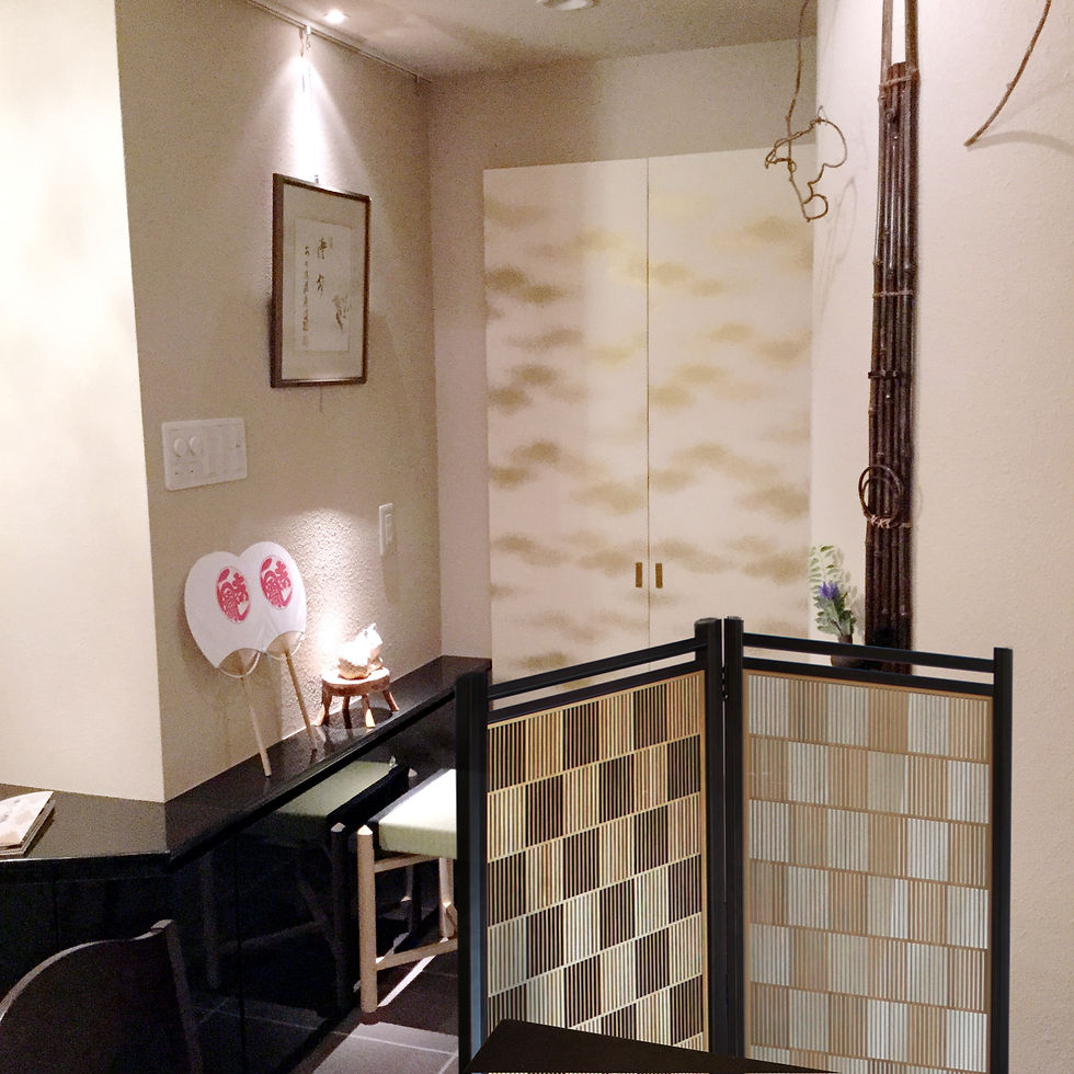 サロンスクリーン市松模様1