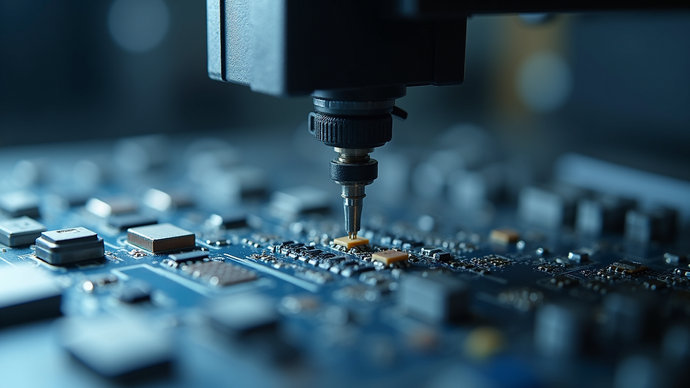 Close-up view of SMT machine nozzle for precise component placement