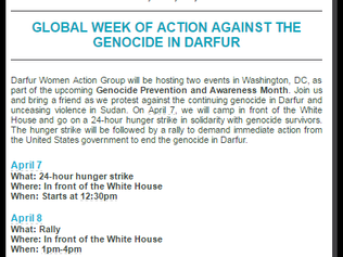 Global Week Of Action Against The Genocide In Darfur