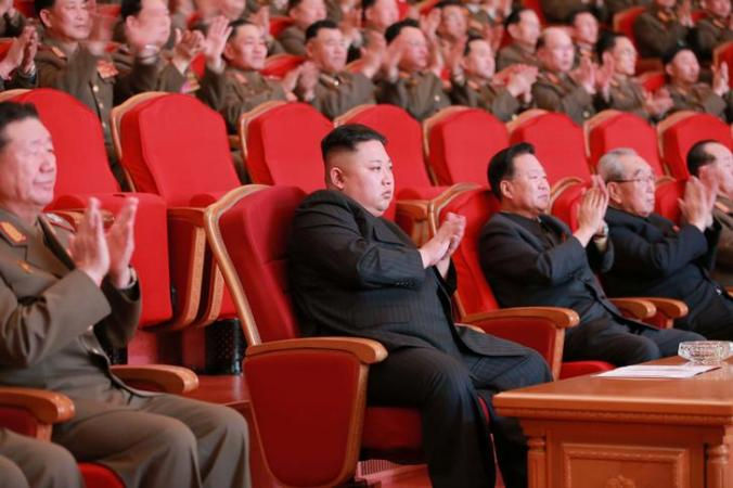 Kim Jong-Un watches a performance in Pyongyang, North Korea, on February 23, 2017. © 2017 Reuters/KCNA