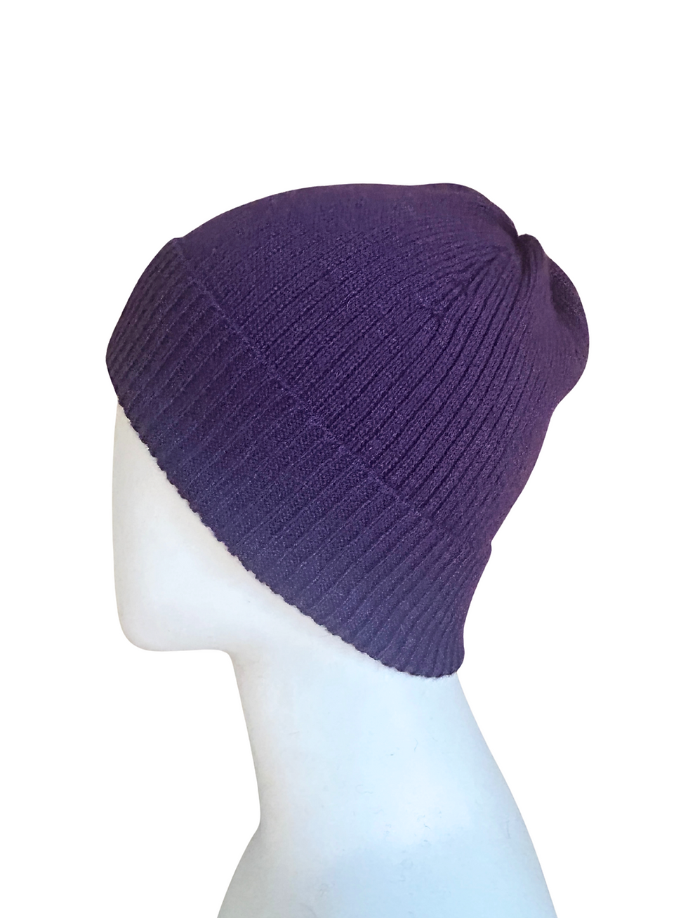 Thumbnail: Alpaca Ribbed Watchcap Sky Eggplant Warm Cozy