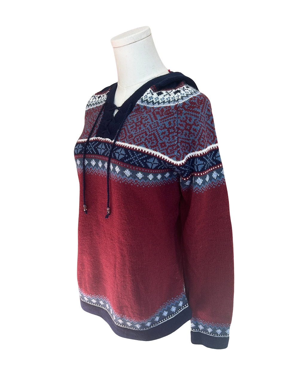 Thumbnail: Red Alpaca Hoodie Side Comfy Cozy