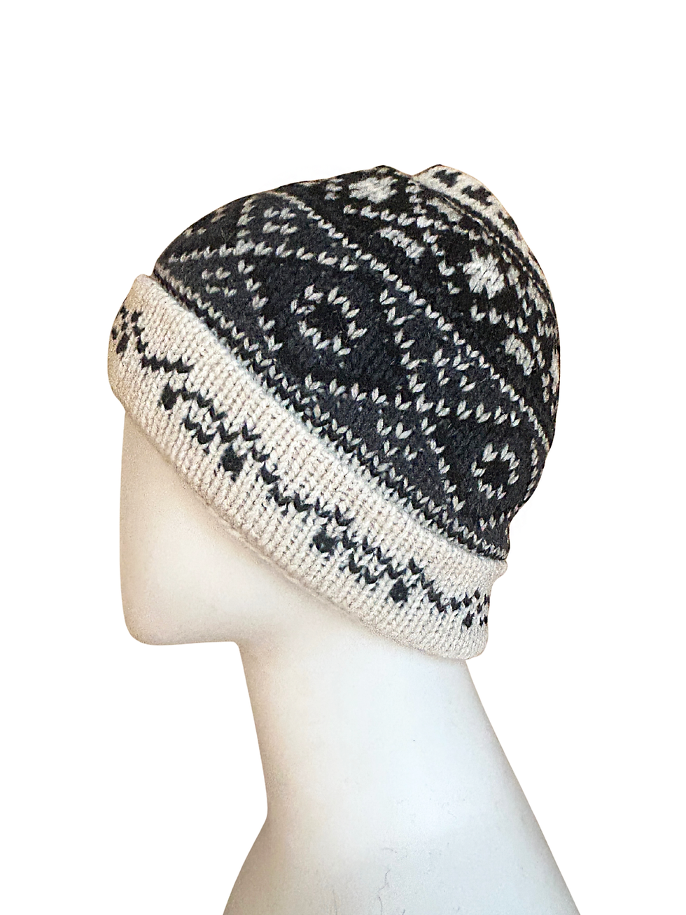Thumbnail: Alpaca Brimmed Beanie Warm Cozy White
