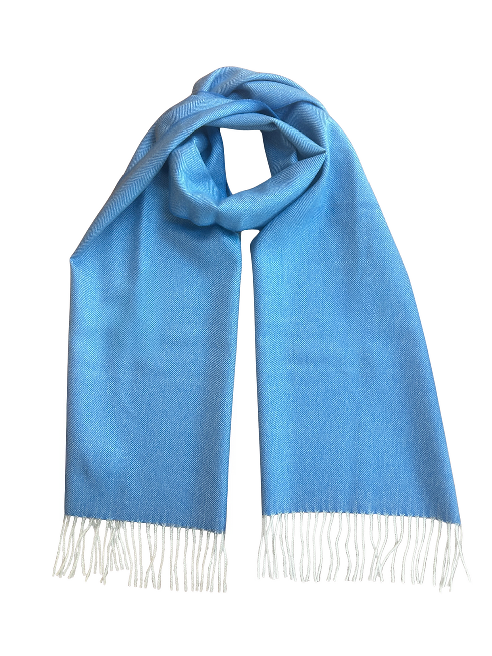 Baby Alpaca Herringbone Scarf Powder Blue