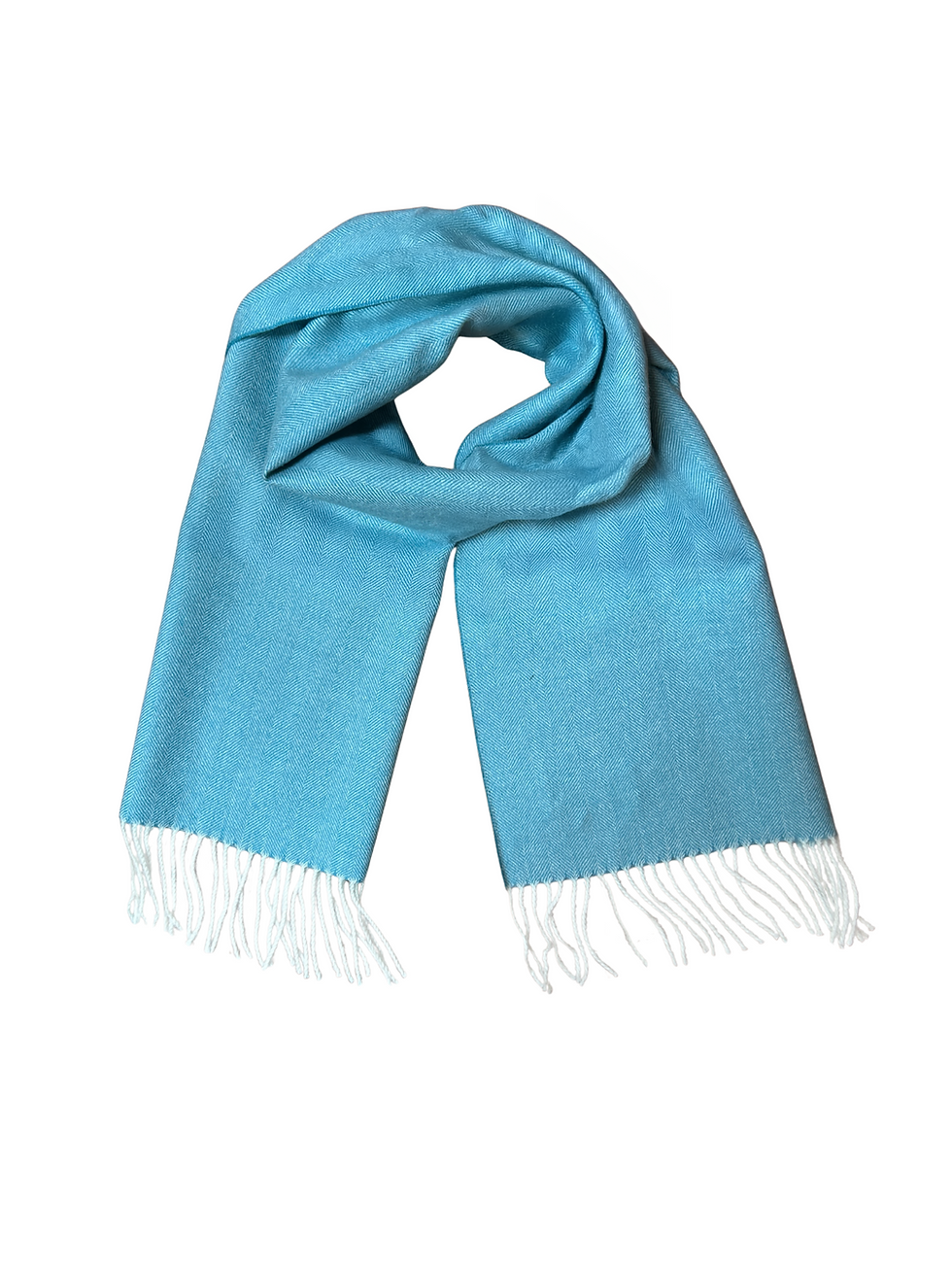 Thumbnail: Baby Alpaca Herringbone Scarf Bright Blue