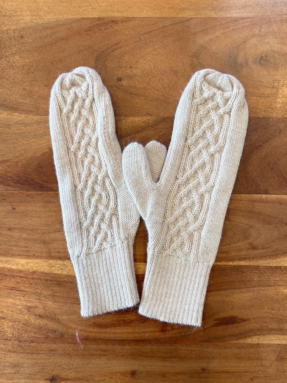 Alpaca Lightweight Mittens Ivory