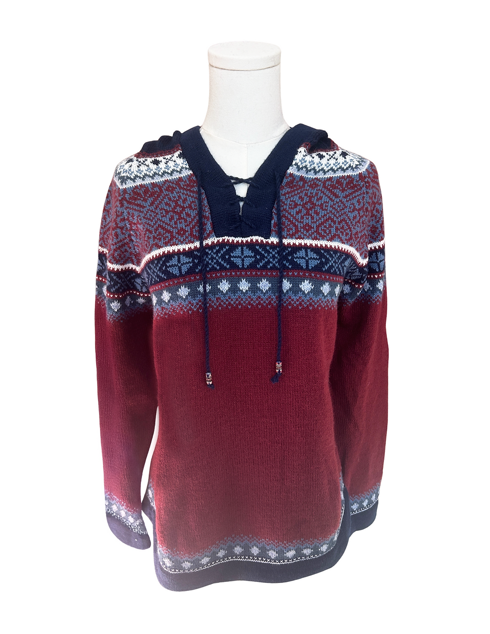 Thumbnail: Red Alpaca Hoodie Front Comfy Cozy