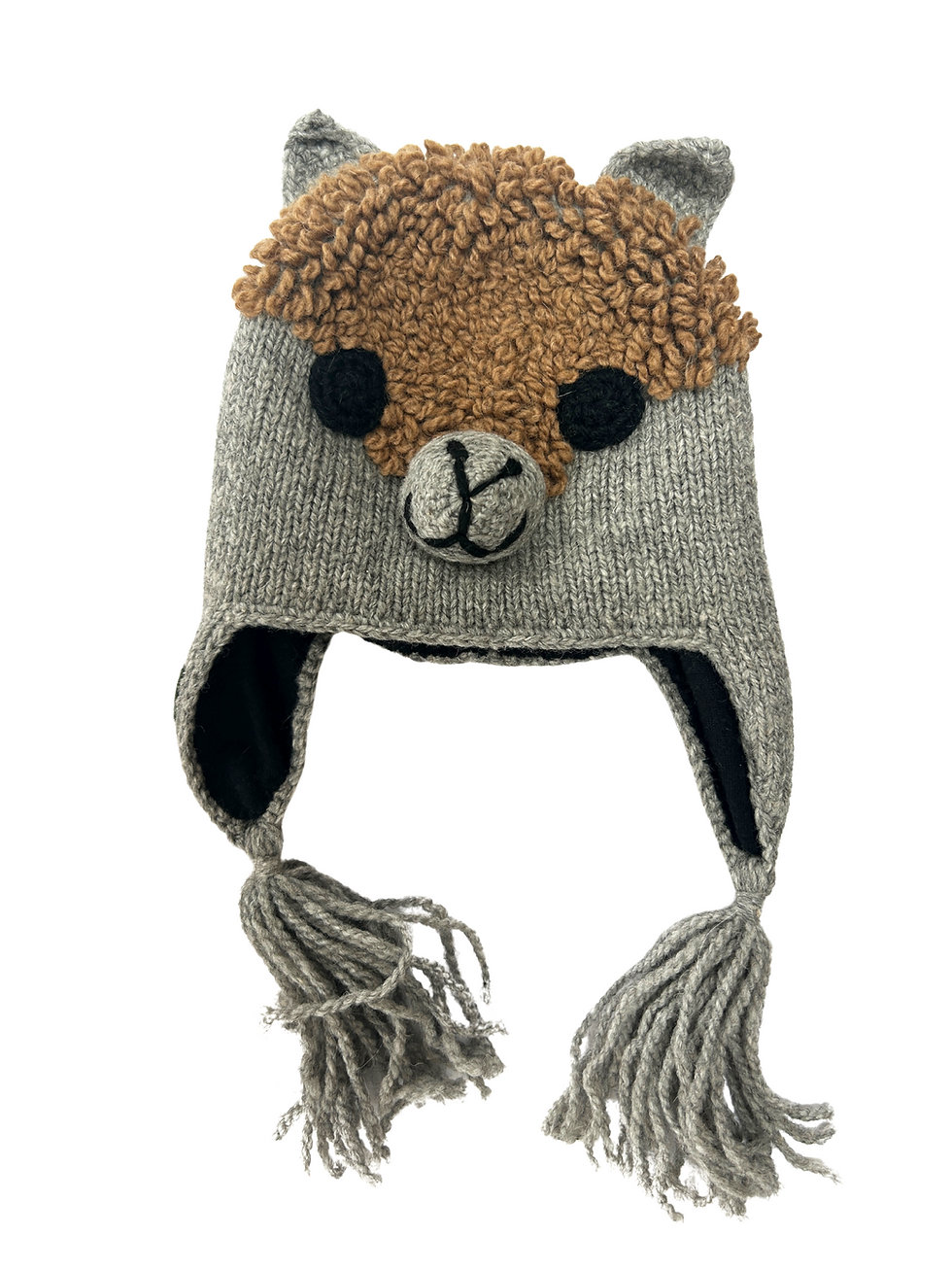 Animal Flap Hat Grey Brown