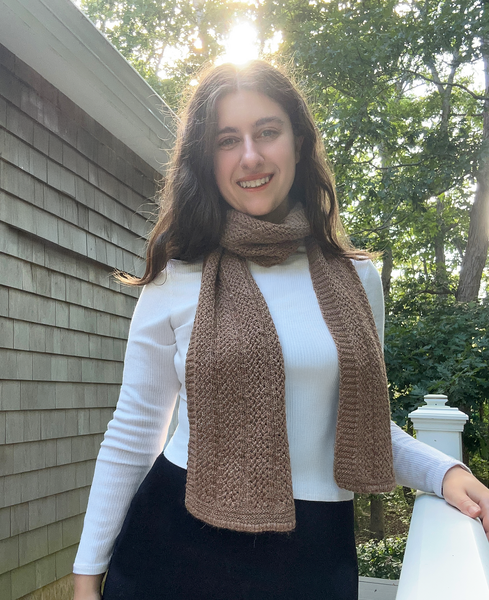 Alpaca Cable and Lace Scarf Camel Comfy Brown