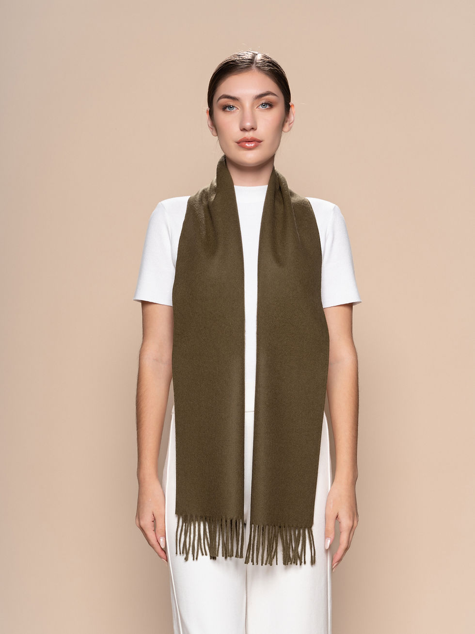 Thumbnail: baby alpaca scarf olive green