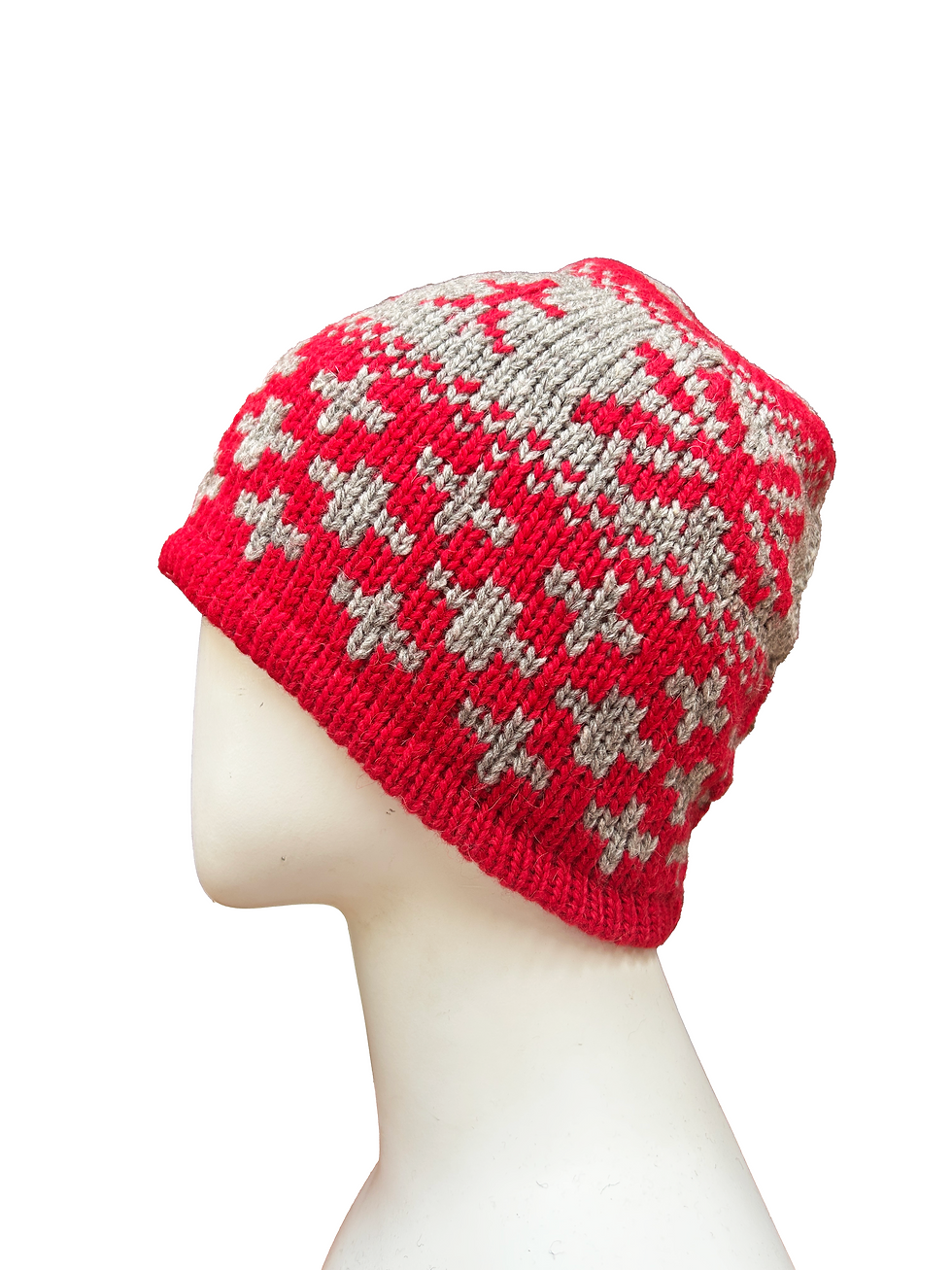 Thumbnail: Snowflake Beanie Alpaca Red