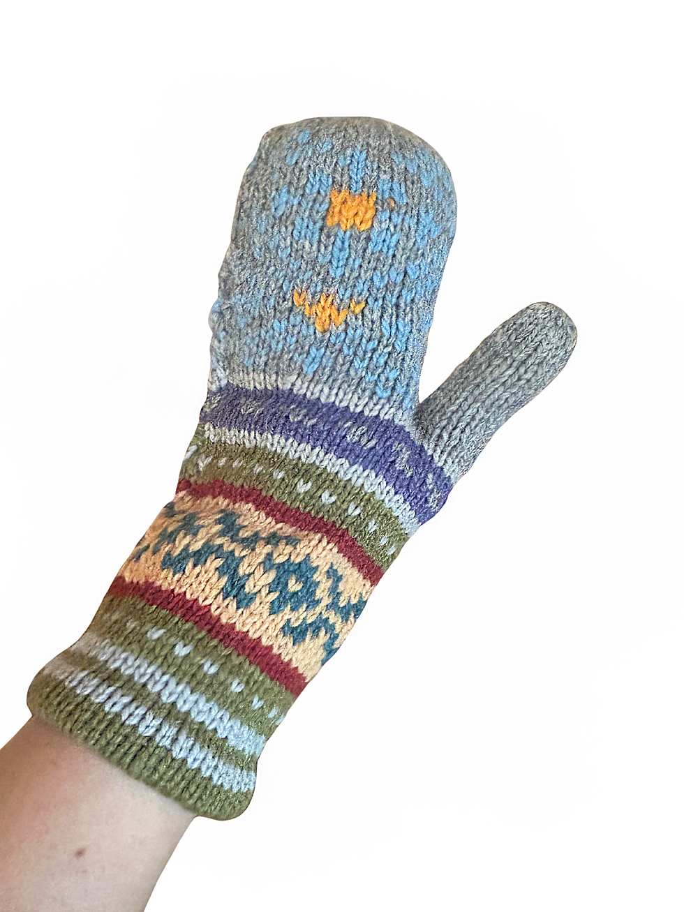 Alpaca Colorful Mittens Rainbow Warm Cozy