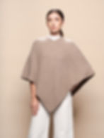 Alpaca V-Neck Poncho Fawn