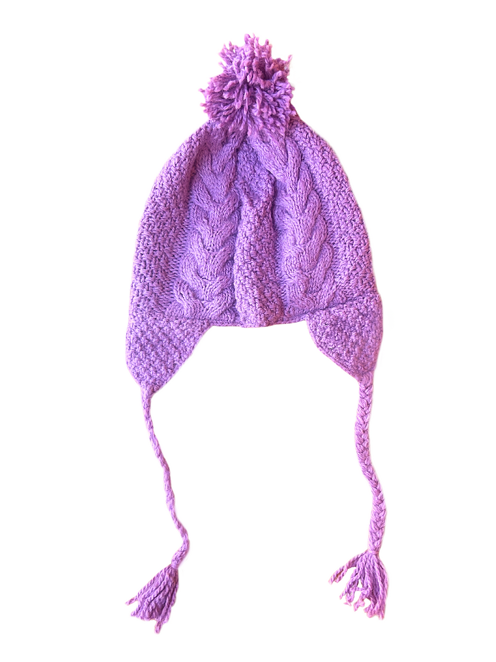 Thumbnail: Alpaca Cable Hat Kids Warm Cozy Pink