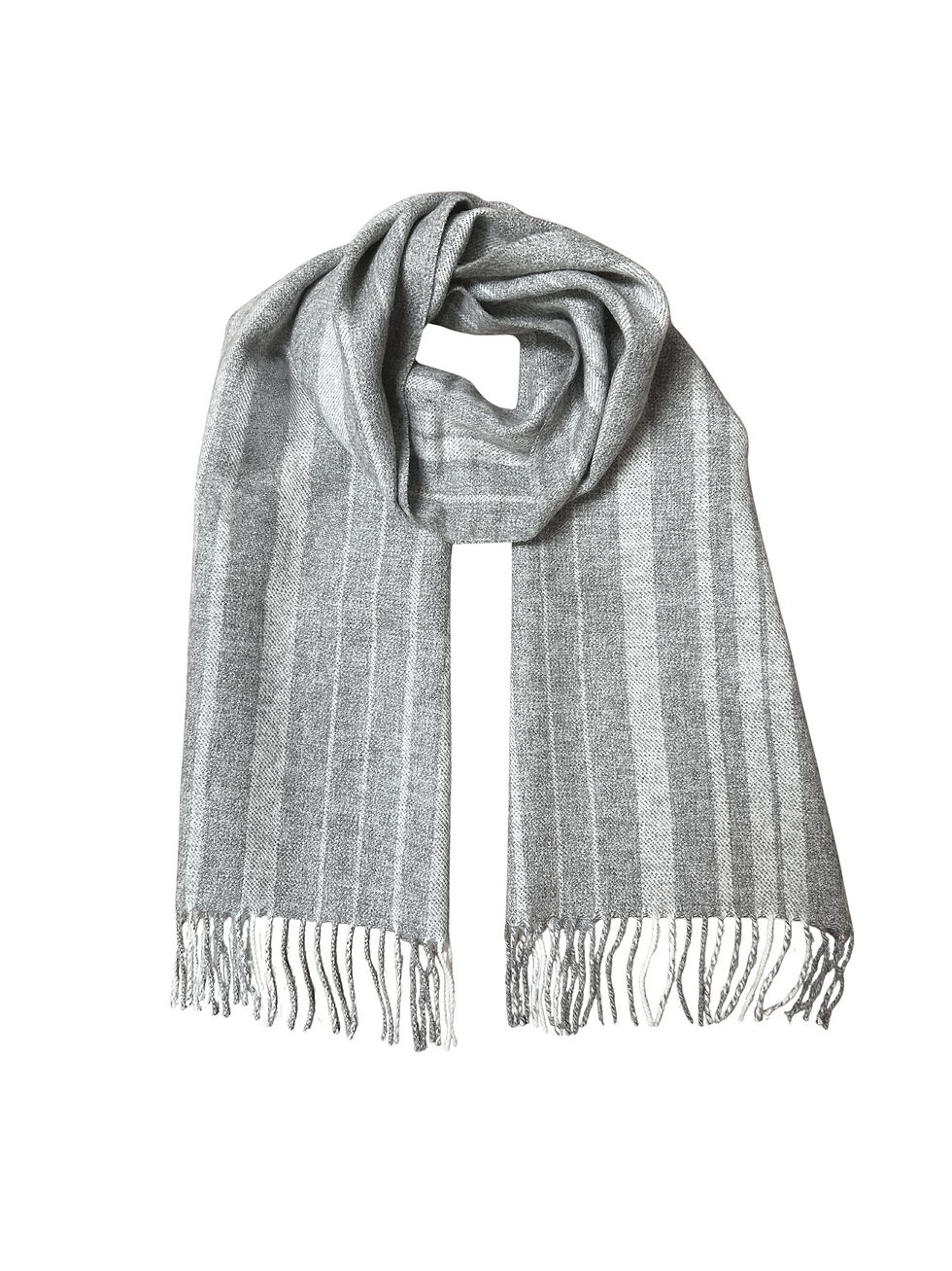 Baby Alpaca Scarf Grey Stripes