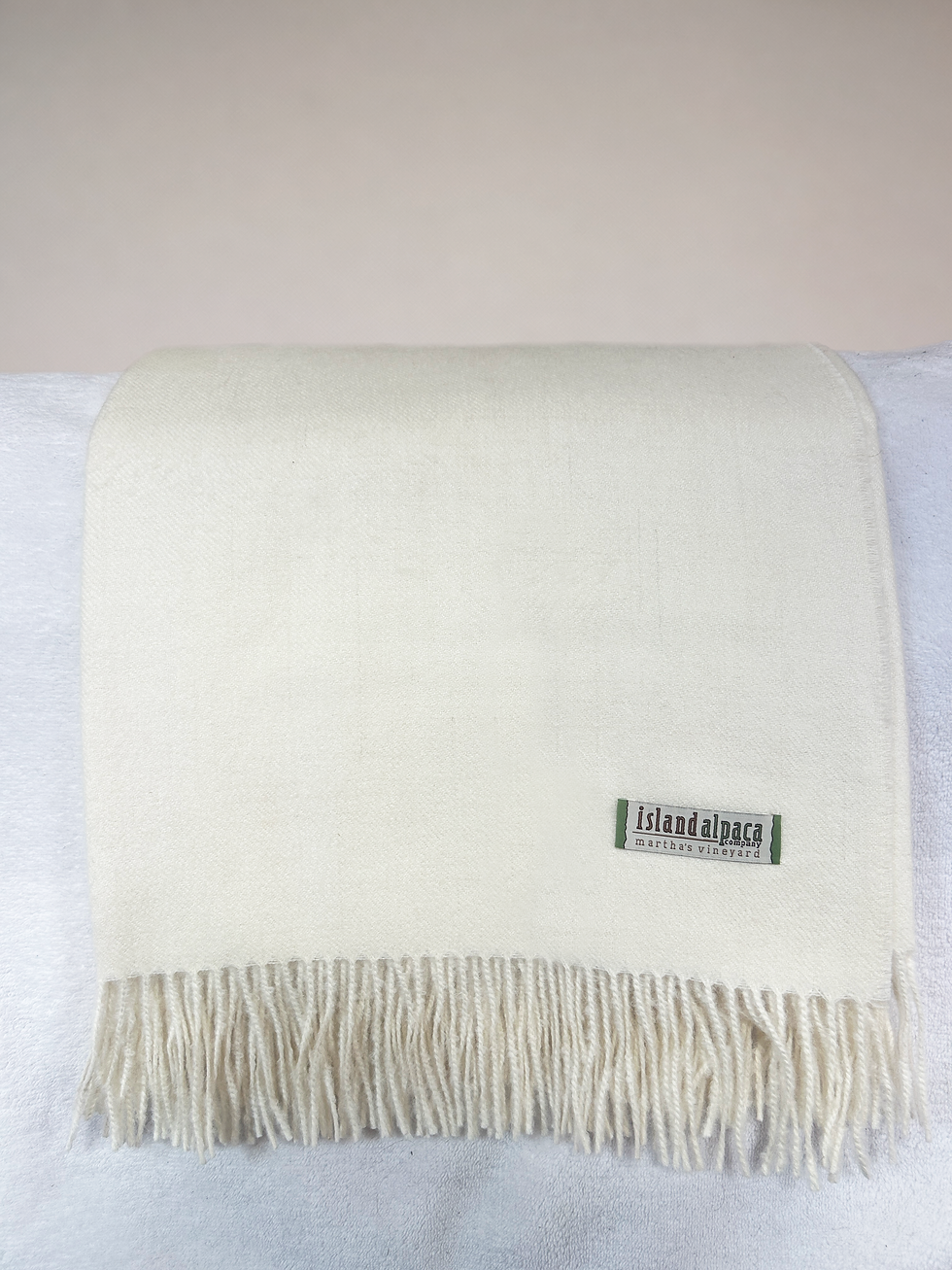 Thumbnail: Alpaca Plush Throw Blanket ivory