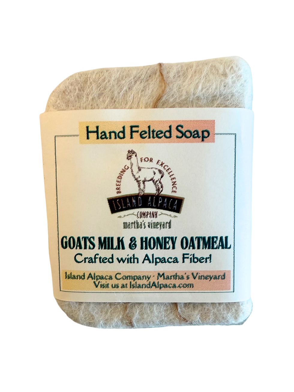 Hand Felted Alpaca Soap Goats Milk and Honey Oatmeal