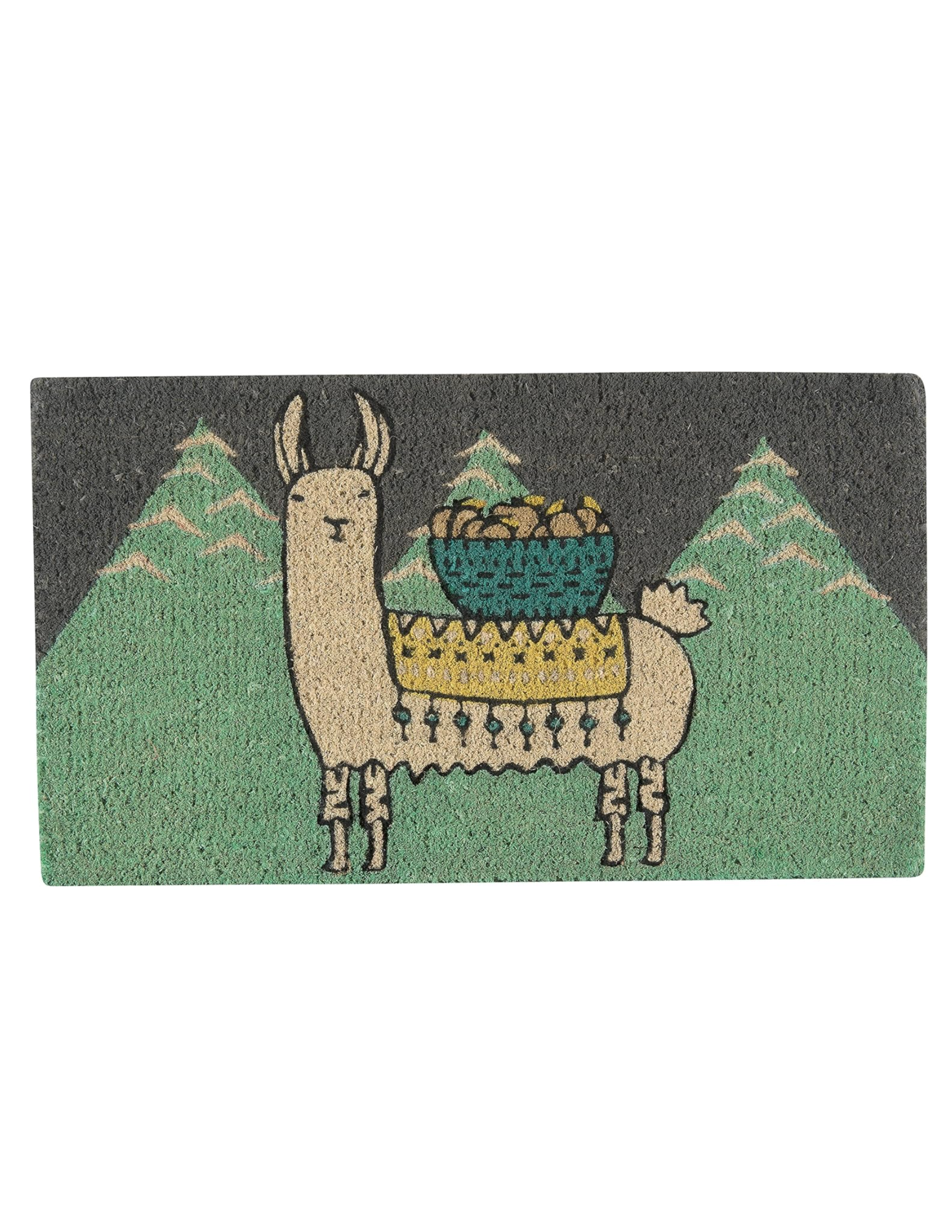 alpaca llama welcome doormat
