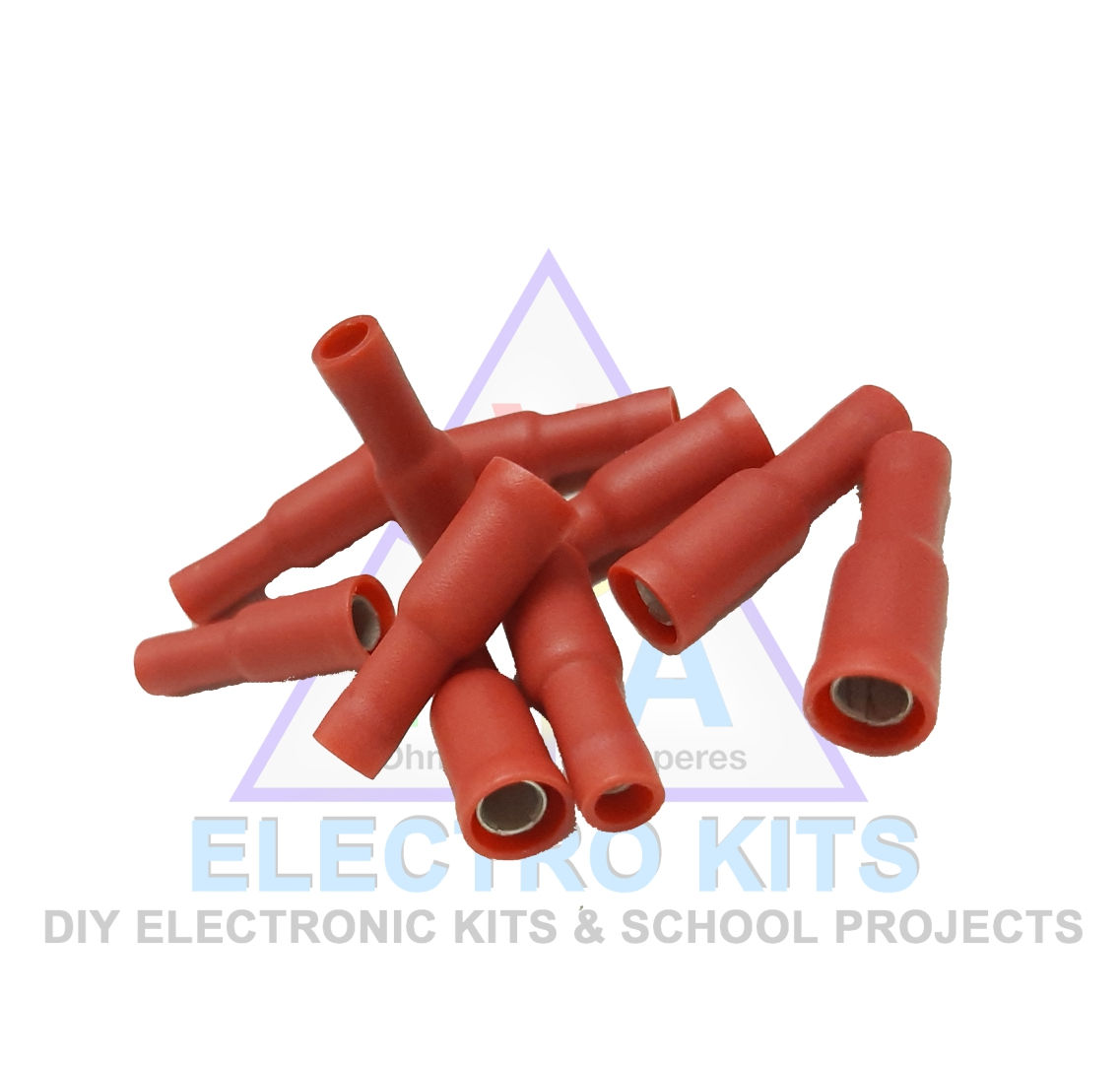 Female Bullet Crimp Plugs - Red - 10pc