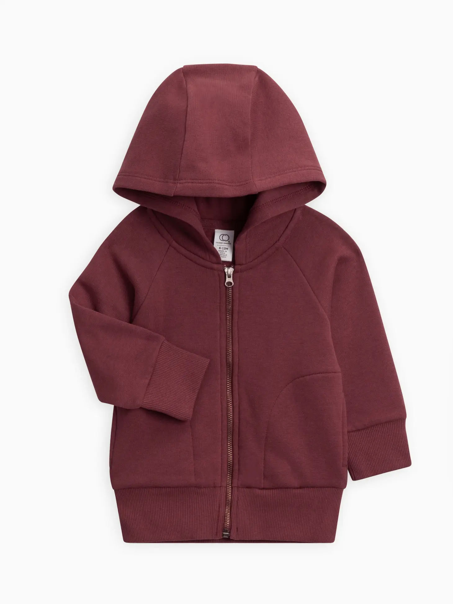 Colored Organics Max French Terry Zip-Up Hoodie in Plum