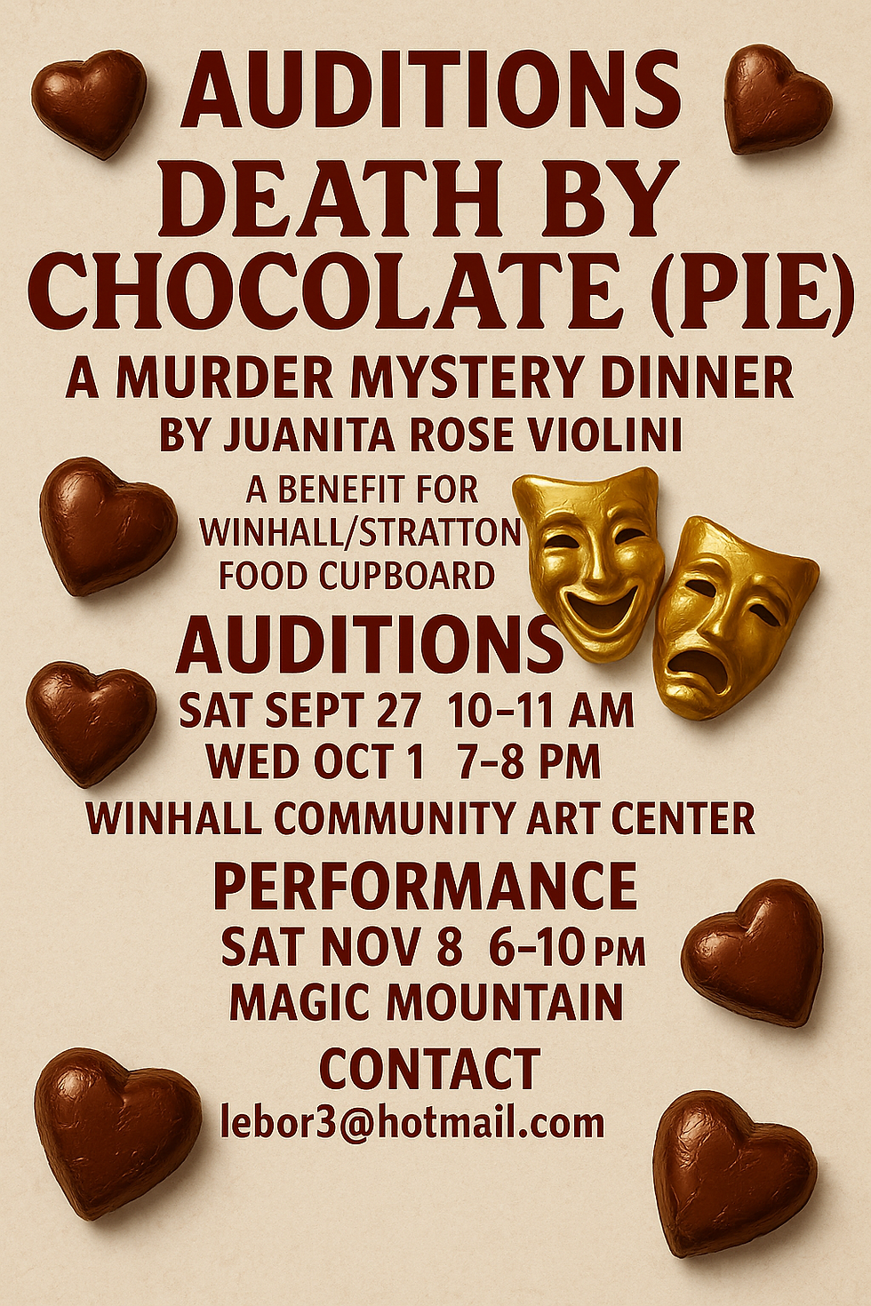 Auditions for a Murder Mystery Dinner Fundraiser