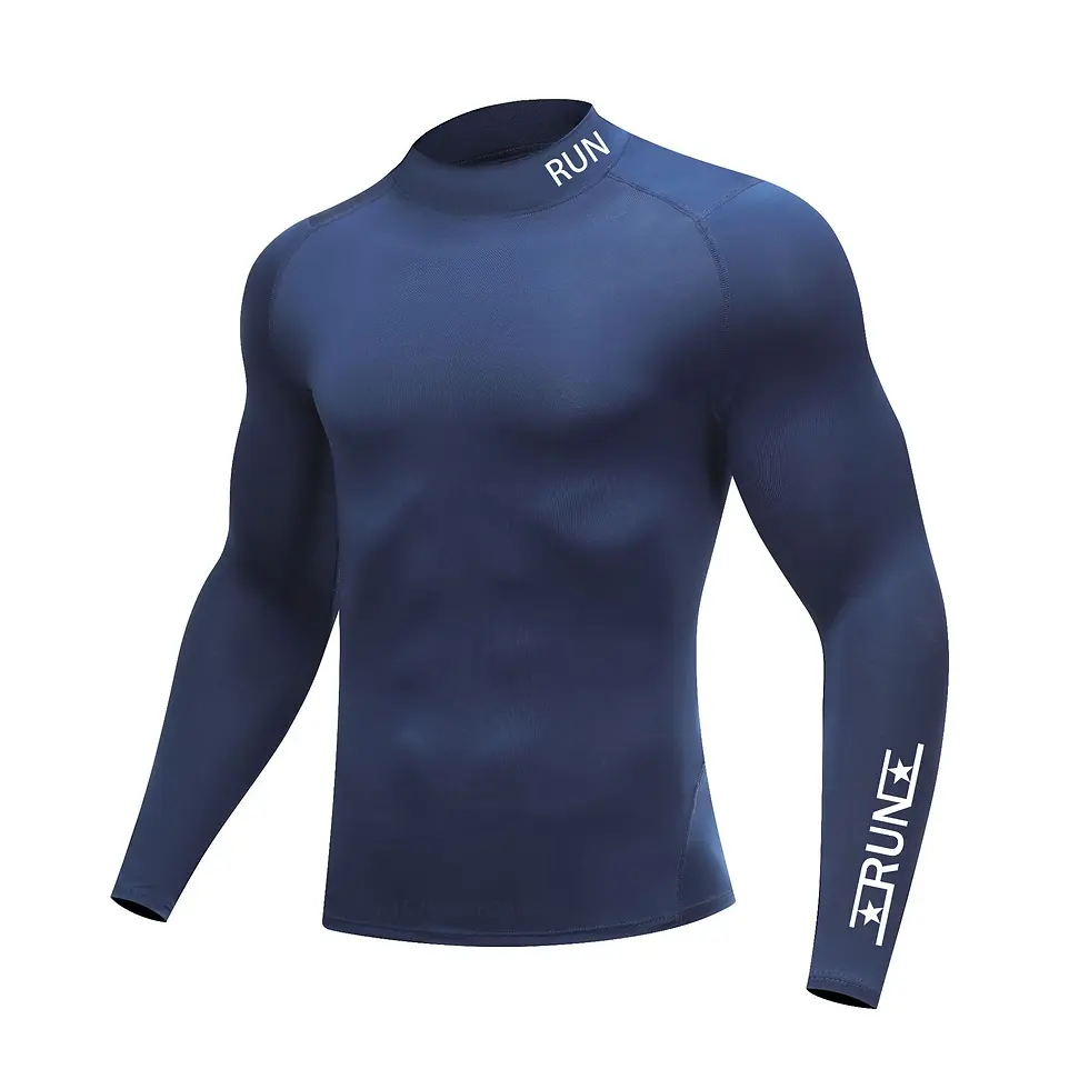 Thumbnail: Men's Long Sleeve Fitness T-Shirt Compression Muscle Workout Training Top Skinny
