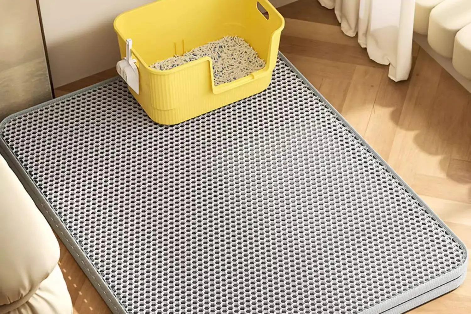 Tapete de Areia Extra Grande para Gatos | 2 Camadas,