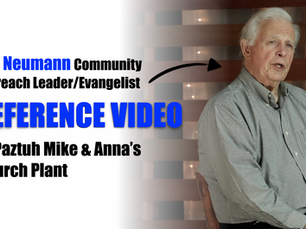 white image with picture of older gray haired man named Bill Neumann community outreach leader and evangelist supporting paztuh mike and anna's church plan rock church soulard