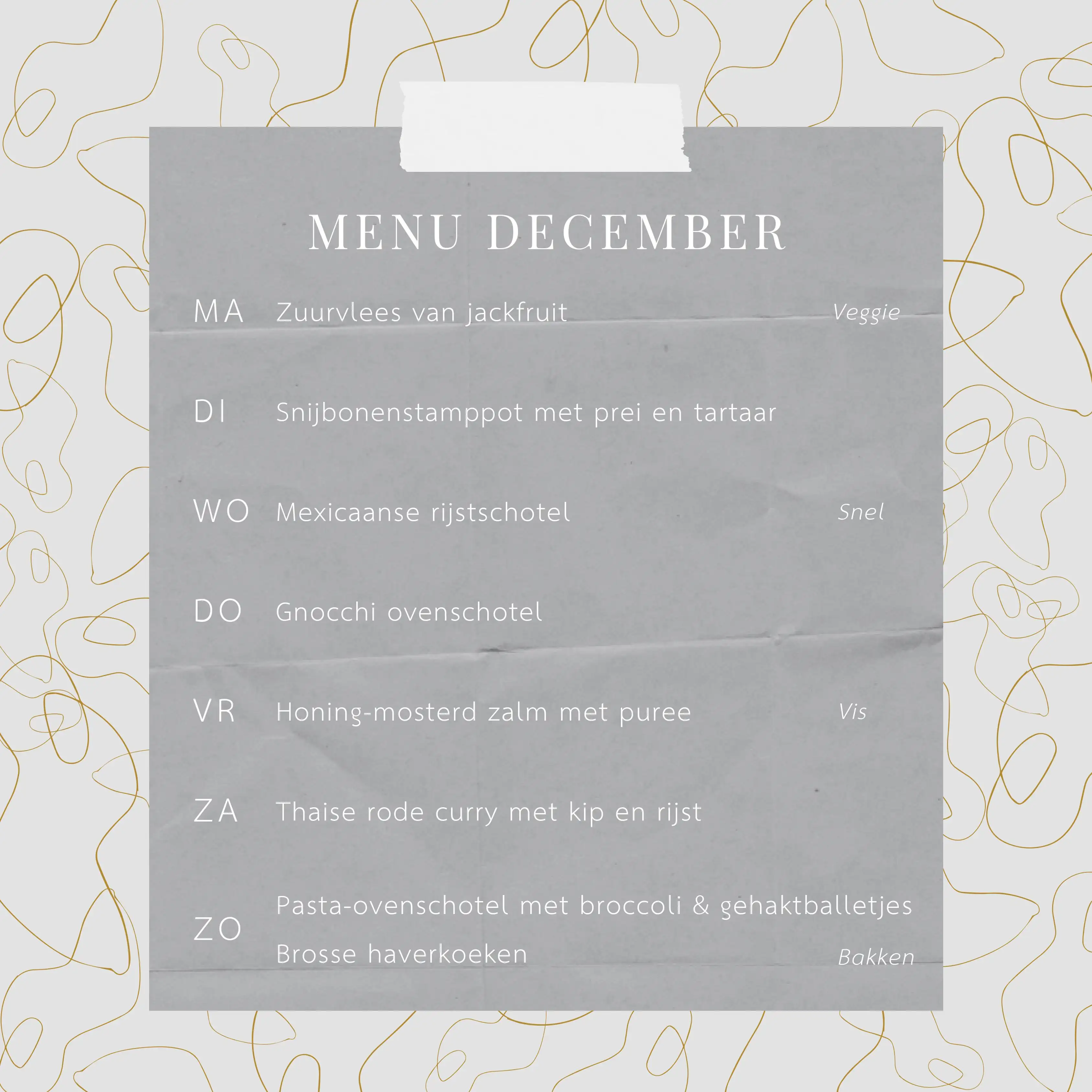 Weekmenu December