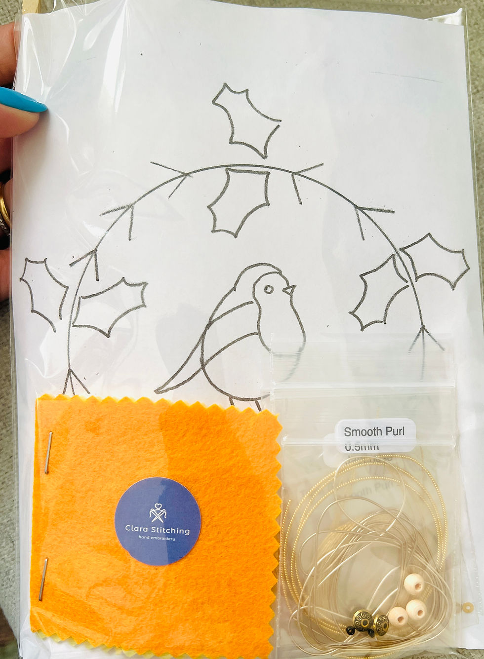 Thumbnail: Recordings: Goldwork Robin Ornament