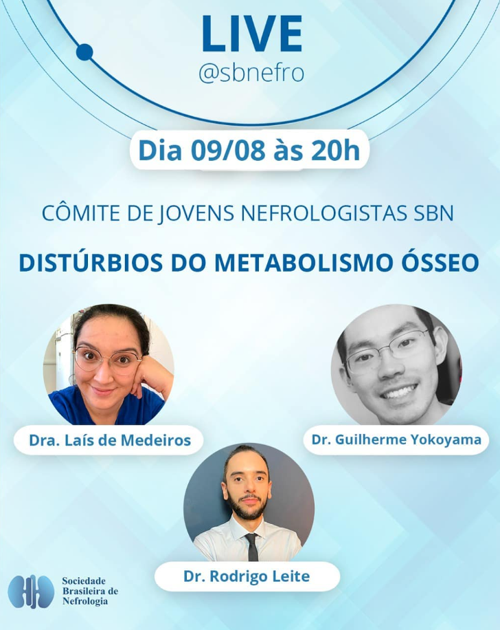 Participação em Live sobre Distúrbios do Metabolismo Mineral e Ósseo no Comitê de Jovens Nefrologist