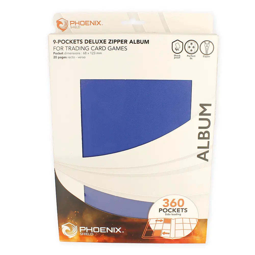 ALBUM DELUXE ZIP 9 CASES POUR 360 CARTES (BLEU)
