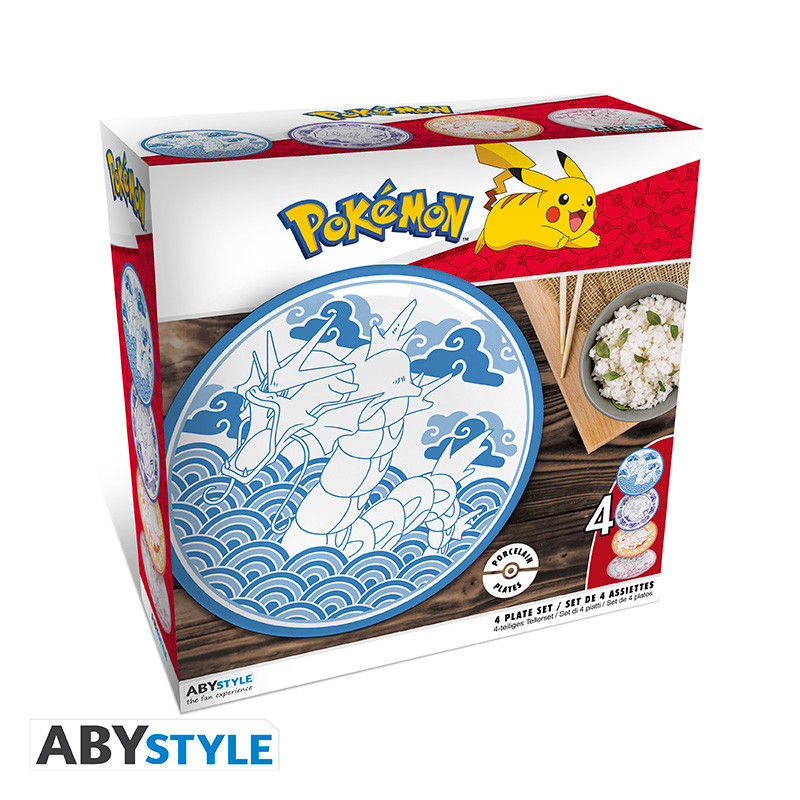 POKEMON - Set de 4 Assiettes - Style Japonais