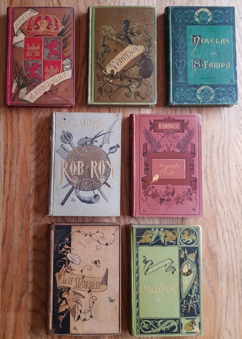 Miniatura: Novelas Españolas, Tennyson, Rob Roy, Ivanhoe, Poquita cosa, La mama