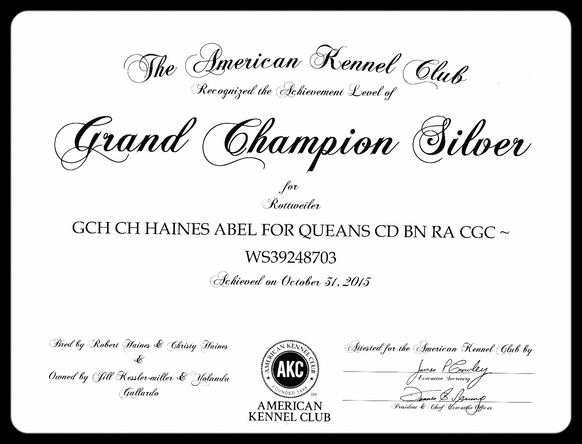 Abel earned his "Silver"