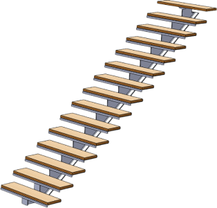 Example of staircase designed by M&M Steel Works.