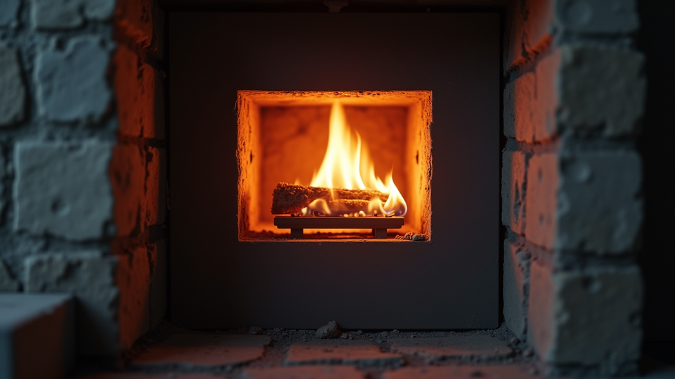 Close-up view of a furnace ignition system