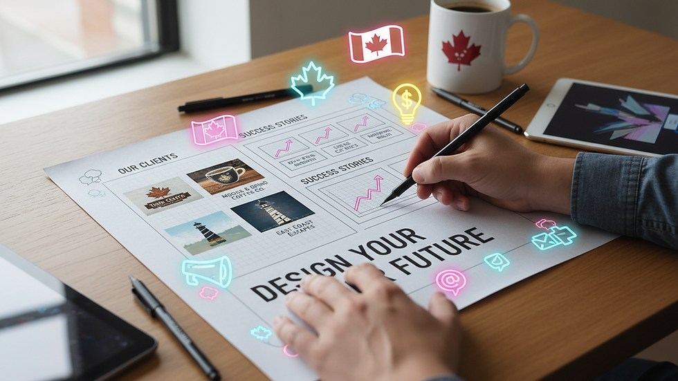 Close-up view of a designer sketching website layout on paper