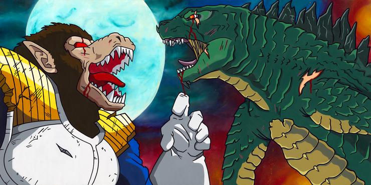 Saiyan Ape vs. Godzilla 12"x24" Print