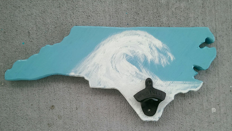 Bottle Opener - State - NC - Blue with White wave