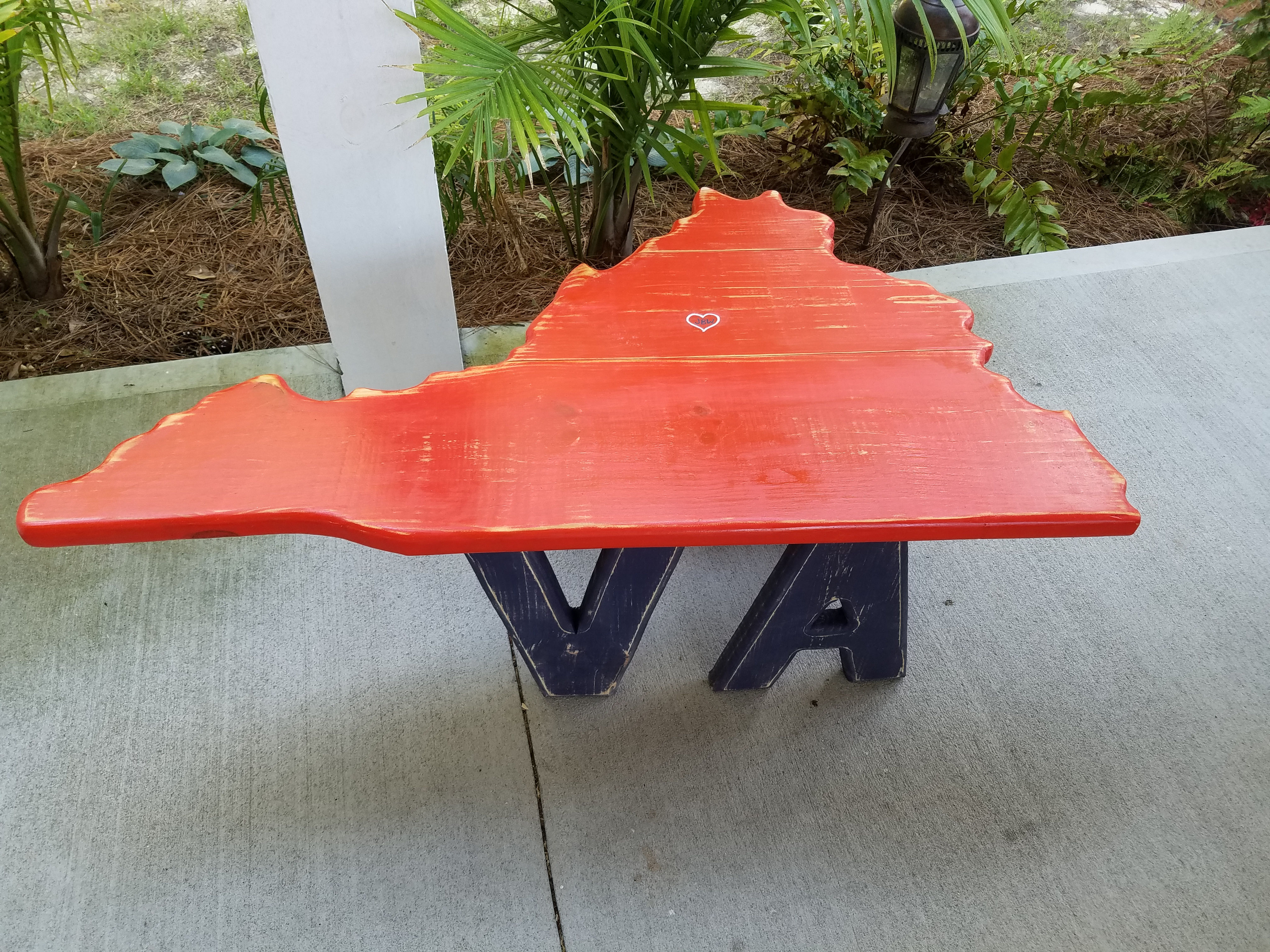 State Table - VA - Nautical Blue legs with Red top