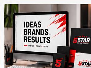 Graphic design workspace with 5 Star Signs & Graphics branding