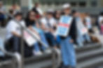 Nurses on strike in Longwood medical area in Boston in June. Photo by Yolanda Wang.