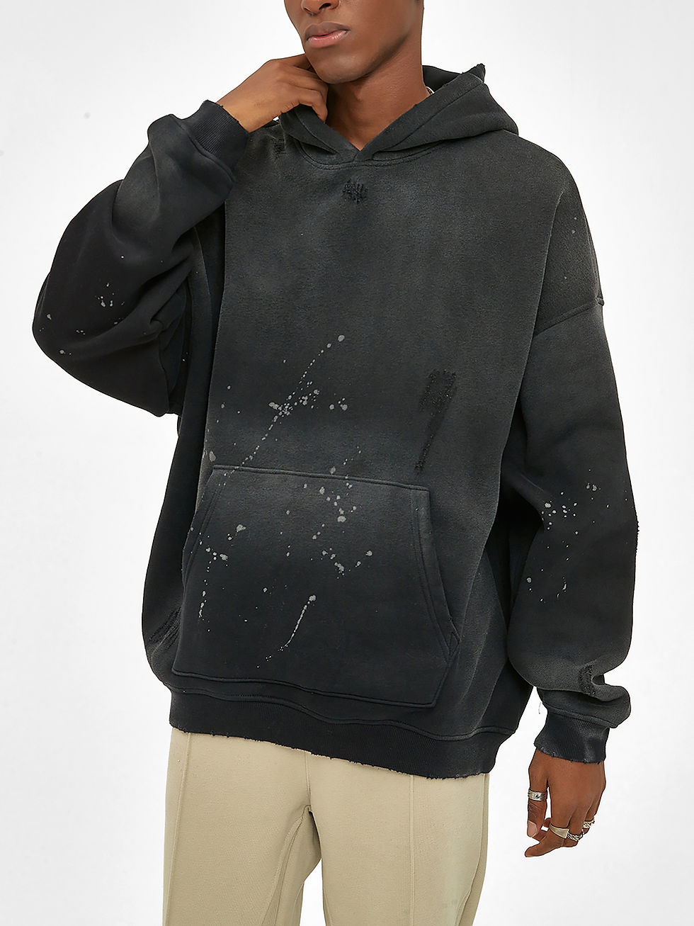 Thumbnail: Vintage Washed Frayed "REALIZATION" Hoodie