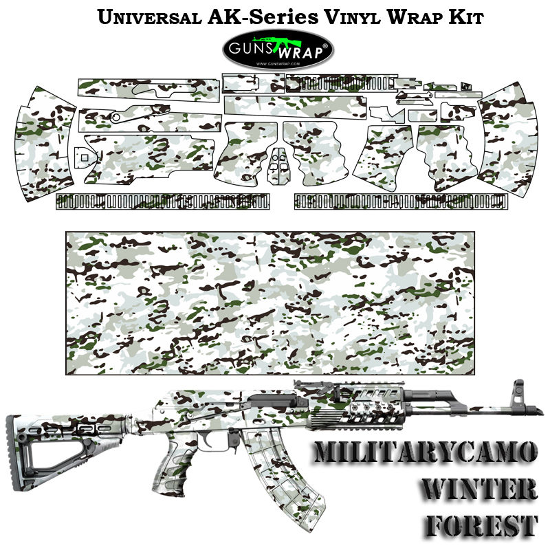 Miniatura: AK-47 (AK- SERIES) RIFLE  WRAP SKIN MILITARYCAMO WINTER FOREST