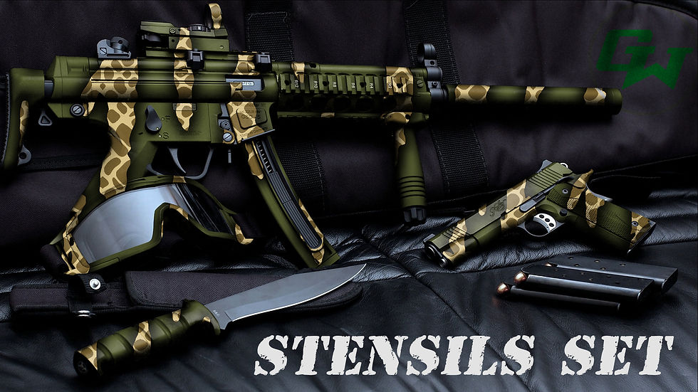 Thumbnail: STENSILS SET SNAKE CAMUFLAGE PAINT MASK
