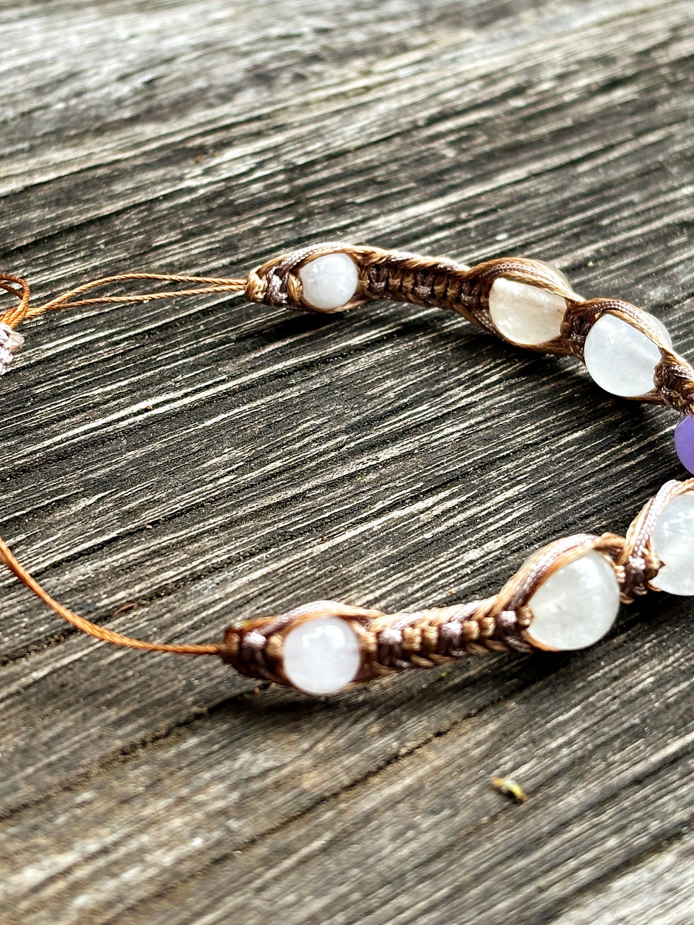 Thumbnail: Lavender & Golden Silk Jade Bracelet