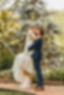 bride and groom share a romantic kiss after their Blue Ridge Mountain wedding at Delaney Ridge